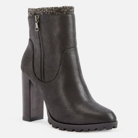JustFab Shoes - JustFab Carlina Sweater Cuff High Heeled Bootie
